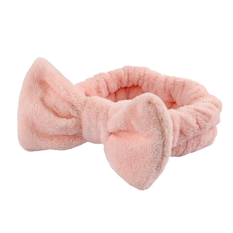 Cute Fashion Multifunctional Women's Face Washing Cuffs Waterproof Water Absorbent Wrist Cotton Velvet Hairband Hair Accessories