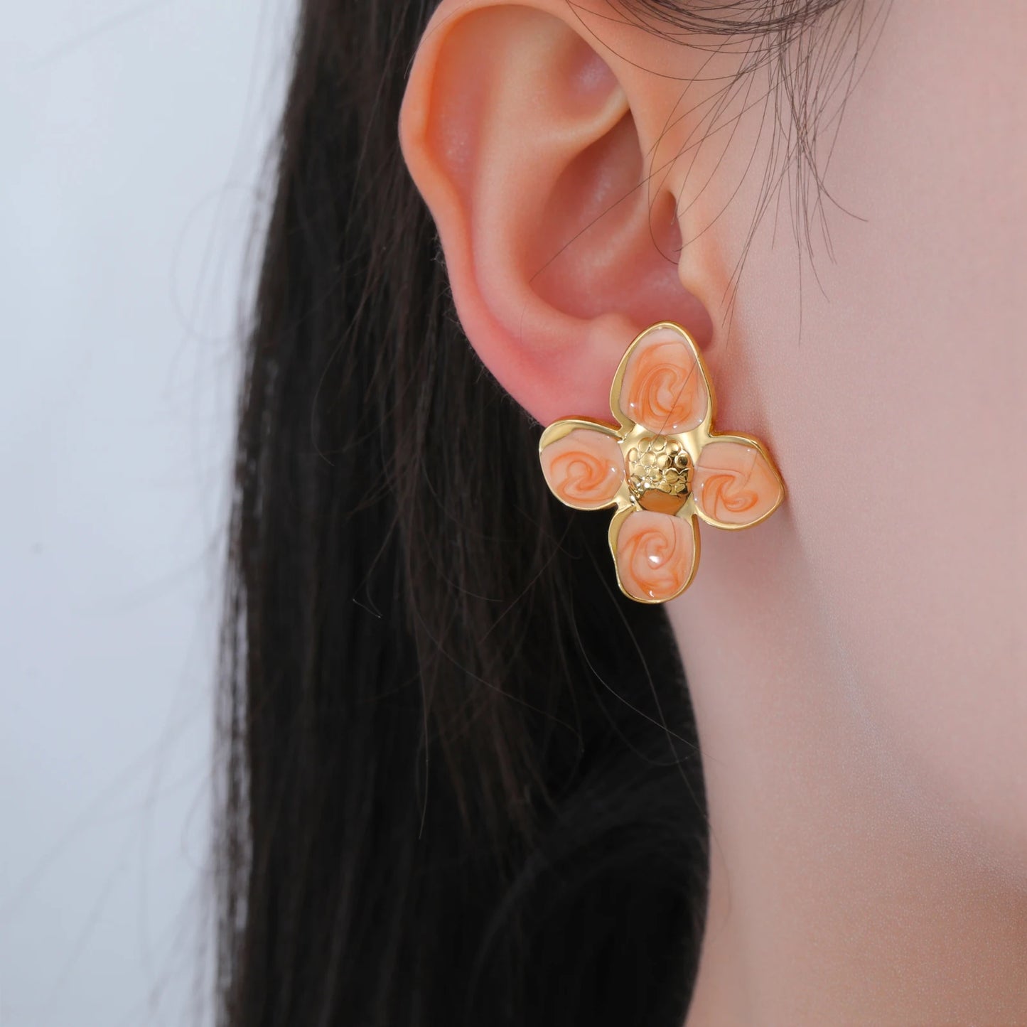 Cazador 2Pcs Flower Women's Earrings Stainless Steel Stud Earrings Jewelry Trend 2025 Party Wedding Birthday Gifts New Wholesale