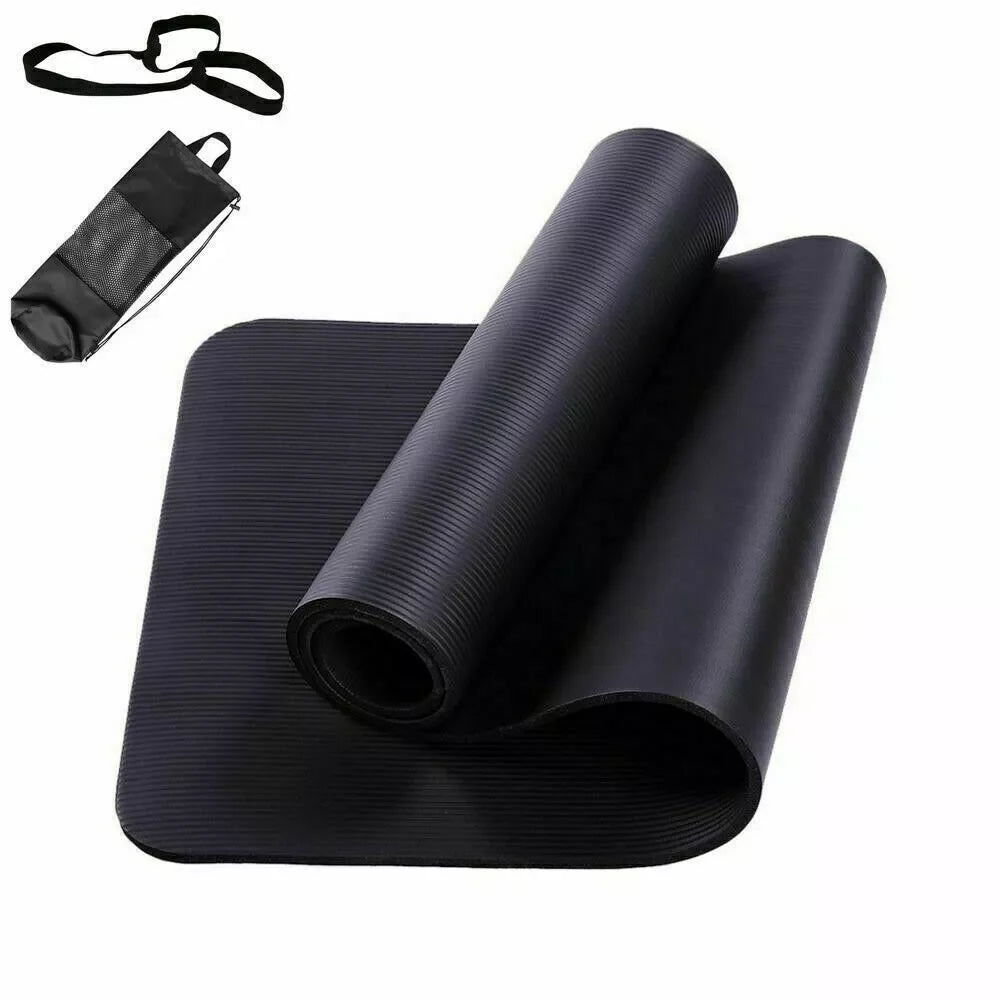 [EU STOCK]183*61*1cm Yoga Mat, Exercise Mat, NBR Sport Fitness Pilates Home Gym Fitness Cushion,Strap and Transport Bag