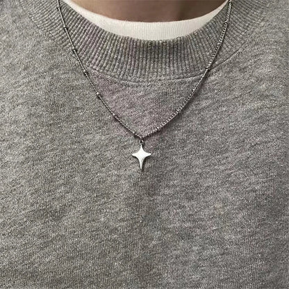 Kpop Y2K Trendy Star Moon Cross Silver Color Choker Chain Necklace Pendant Neck For Women Men Charm Grunge Punk Fashion Jewelry