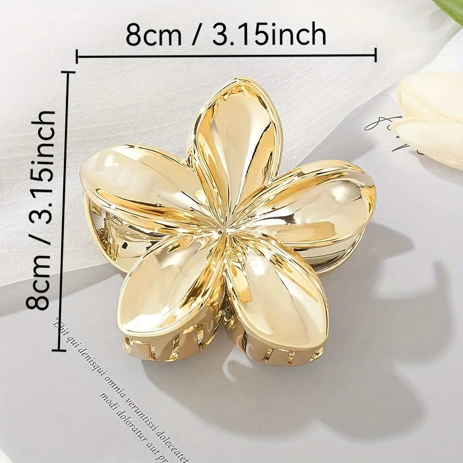 1pc Acrylic Flower Hair Claw, Elegant & Chic, Large Size, Floral Design, Versatile Hair Accessory for Half-Up Hairstyles