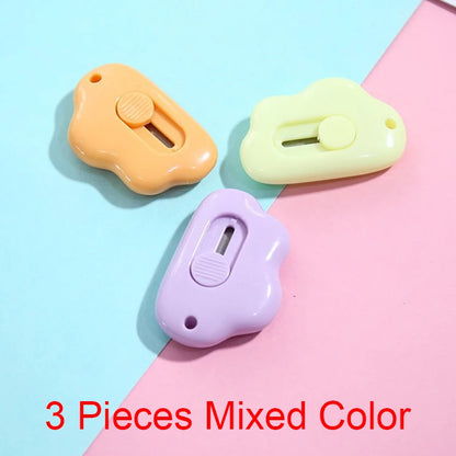 Mini Pocket Cloud Art Utility Knife Box Knife Paper Cutter Craft Wrapping Refillable Blade Stationery