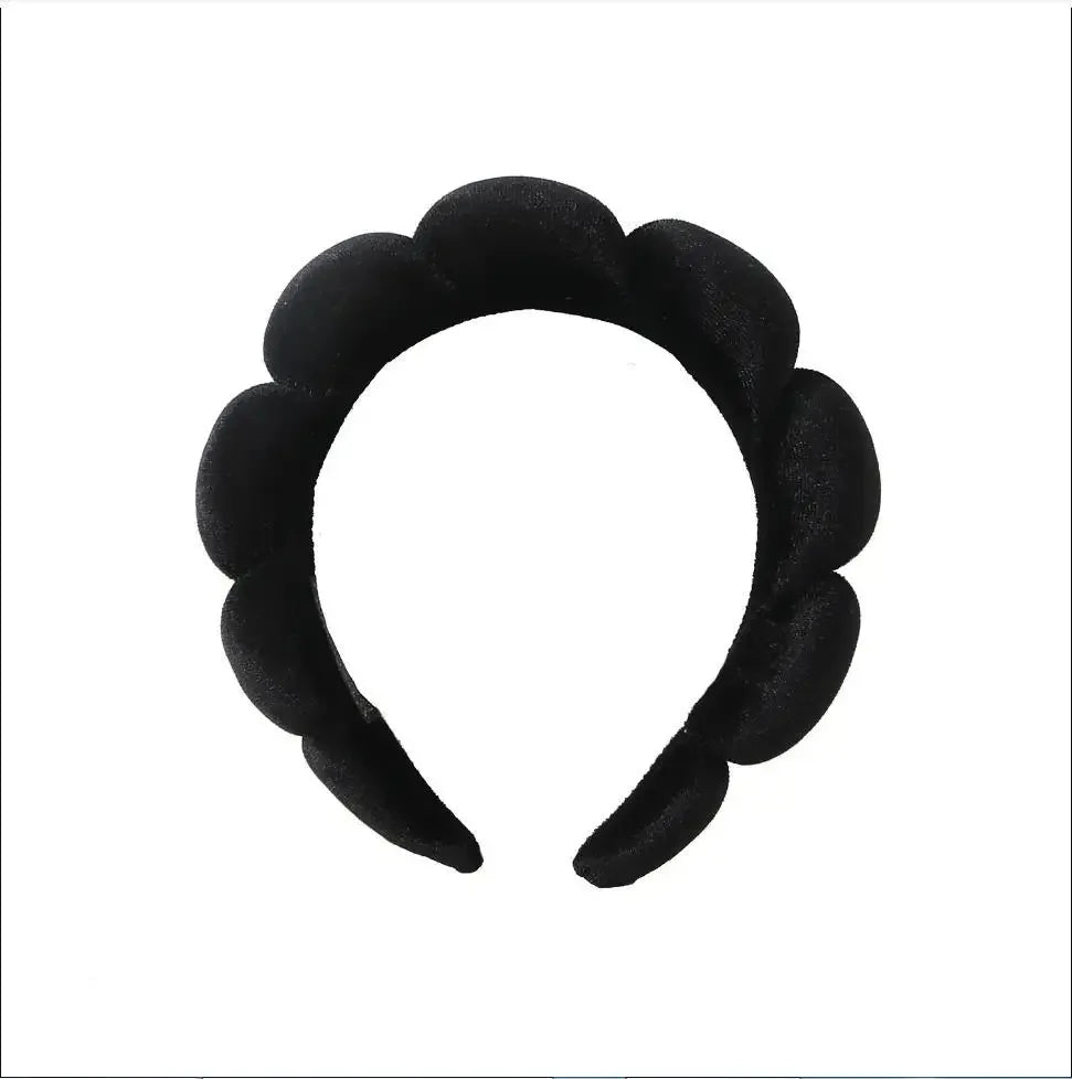 2025 Fashion Sponge Headband for Women Girls Puffy Hair Band Makeup Bubble Retro Terry Cloth Headbands Hair Accessories Headwear