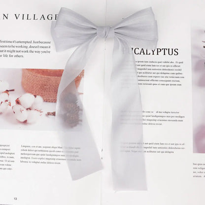 Korean Style Large Chiffon Fabric Hair Bow Hairpin For Women Girls Sweet Hair Clips Bowknot Beige Clip Black Hair Accessories