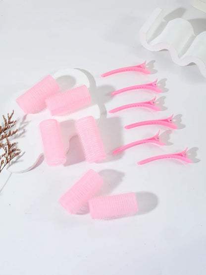 12pcs/set air bar curling iron tube self-adhesive magic roll and bangs hair clip curling styling tool