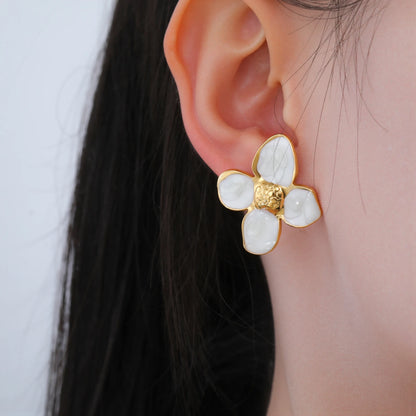 Cazador 2Pcs Flower Women's Earrings Stainless Steel Stud Earrings Jewelry Trend 2025 Party Wedding Birthday Gifts New Wholesale