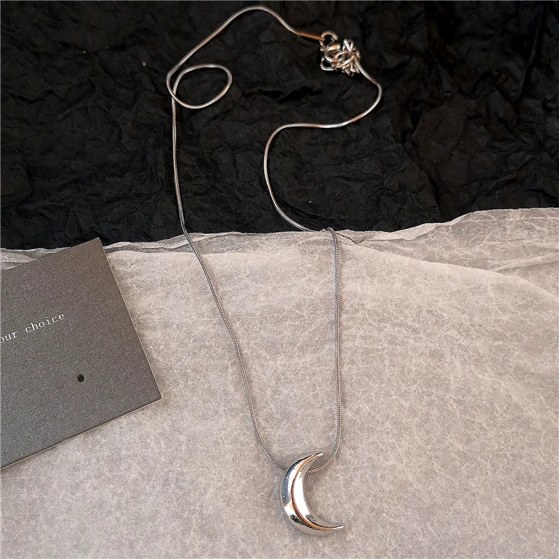 Kpop Y2K Trendy Star Moon Cross Silver Color Choker Chain Necklace Pendant Neck For Women Men Charm Grunge Punk Fashion Jewelry