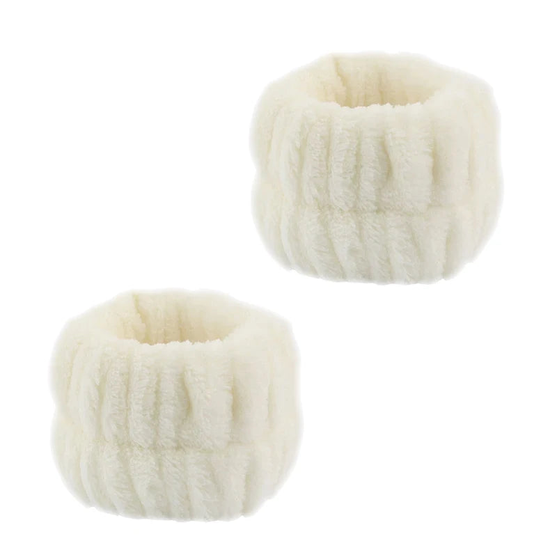 Cute Fashion Multifunctional Women's Face Washing Cuffs Waterproof Water Absorbent Wrist Cotton Velvet Hairband Hair Accessories