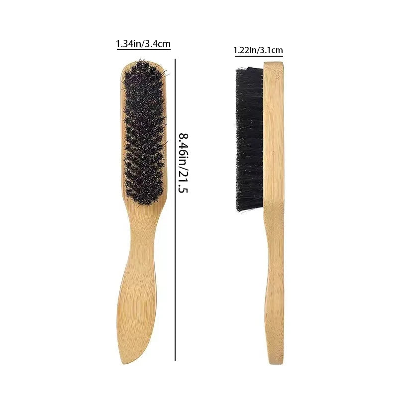 Boar Bristle Slick Back Hair Brush for Sleek Ponytail Bun & Smoothing Baby Hairs, Flyaways, Edge Control - Backcombing & Teasing