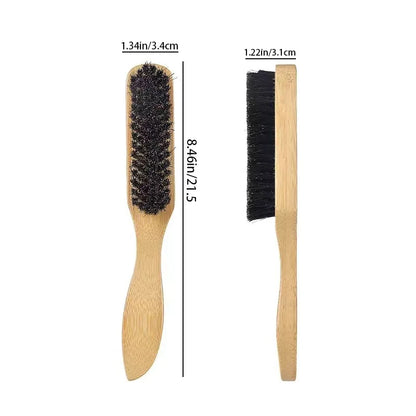 Boar Bristle Slick Back Hair Brush for Sleek Ponytail Bun & Smoothing Baby Hairs, Flyaways, Edge Control - Backcombing & Teasing