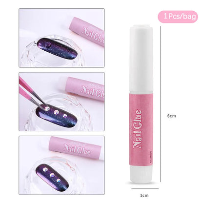 Super Strong Nail Glue Set For False Nail Tips Acrylic Nails Press On Fake Nails Art Decoration Long Lasting Adhesion Gel