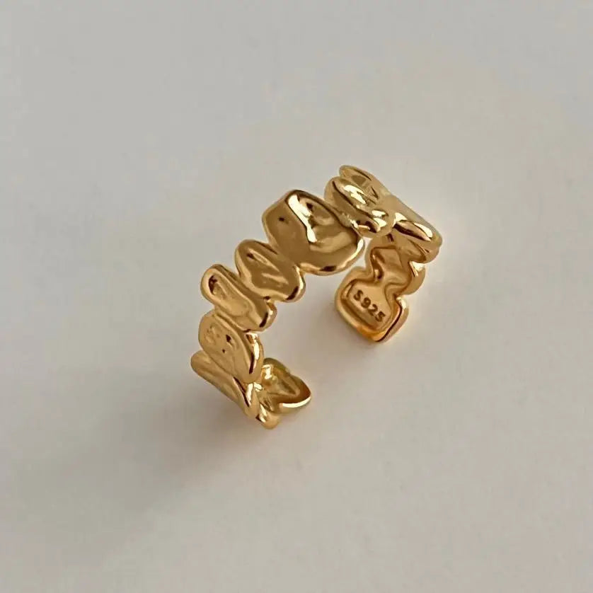 925 Sterling Silver Irregular Open Rings For Women Engagement Luxury Jewelry Accessories Argent 925 Jewellery