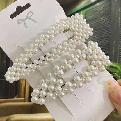 Simulated Pearl Hair Clips For Women Korean Women Hairpins Girl Geometric Hair Barrettes Fashion Hairgrip Hair Accessories