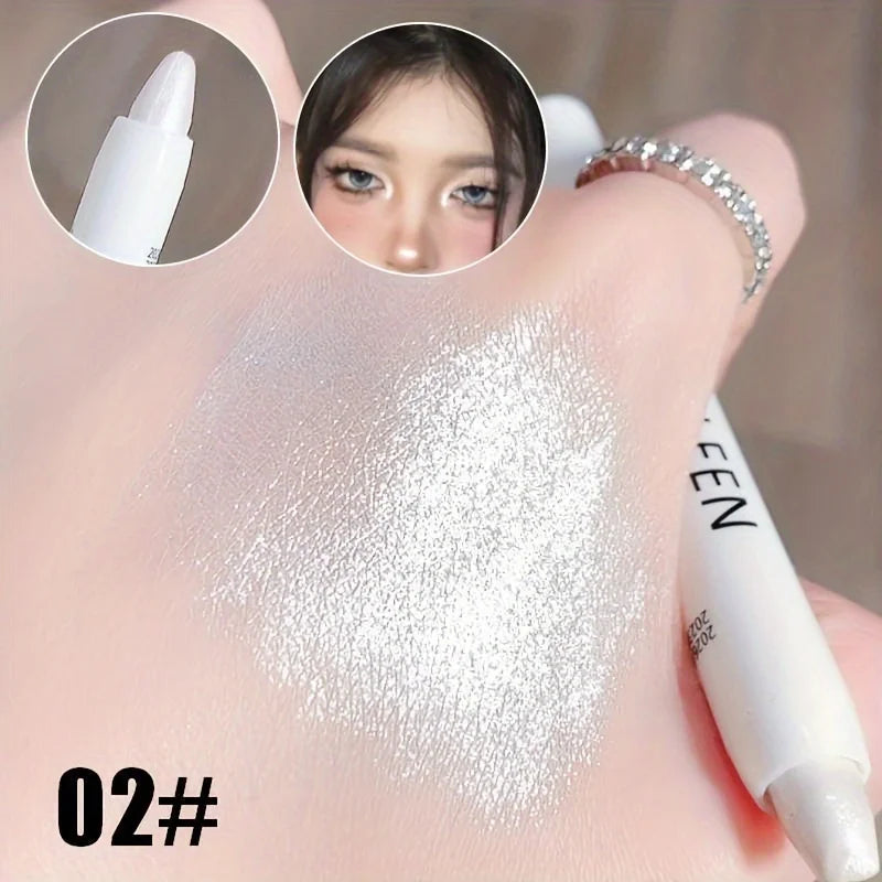 1pc Shimmering Highlight Stick, Glitter White Eyeshadow Pencil for Bright Eyes, Dazzling Effect Makeup Highlighter