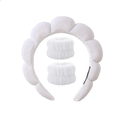2025 Fashion Sponge Headband for Women Girls Puffy Hair Band Makeup Bubble Retro Terry Cloth Headbands Hair Accessories Headwear
