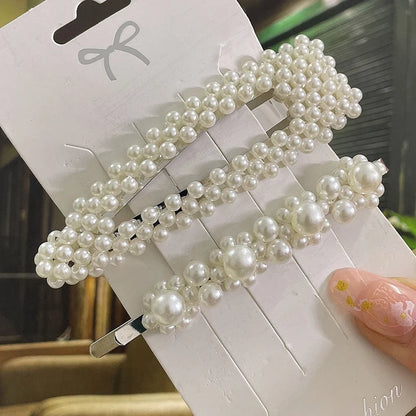 Simulated Pearl Hair Clips For Women Korean Women Hairpins Girl Geometric Hair Barrettes Fashion Hairgrip Hair Accessories