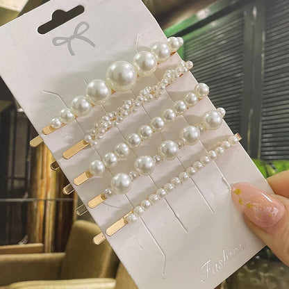 Simulated Pearl Hair Clips For Women Korean Women Hairpins Girl Geometric Hair Barrettes Fashion Hairgrip Hair Accessories