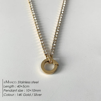 eManco Charm Necklace Heart Lock Link Pearl Chain for Handmade DIY Pendant Accessory Stainless Steel Women's Waterproof Jewelry