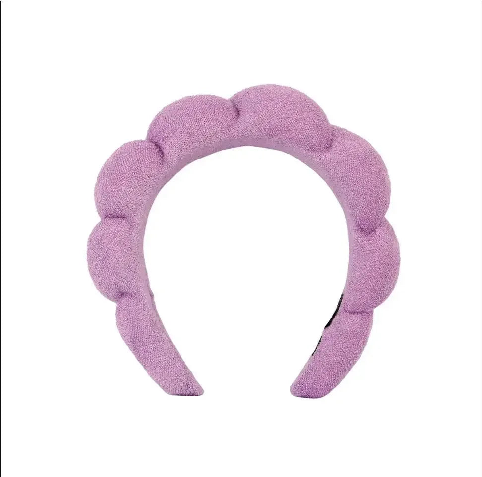 2025 Fashion Sponge Headband for Women Girls Puffy Hair Band Makeup Bubble Retro Terry Cloth Headbands Hair Accessories Headwear