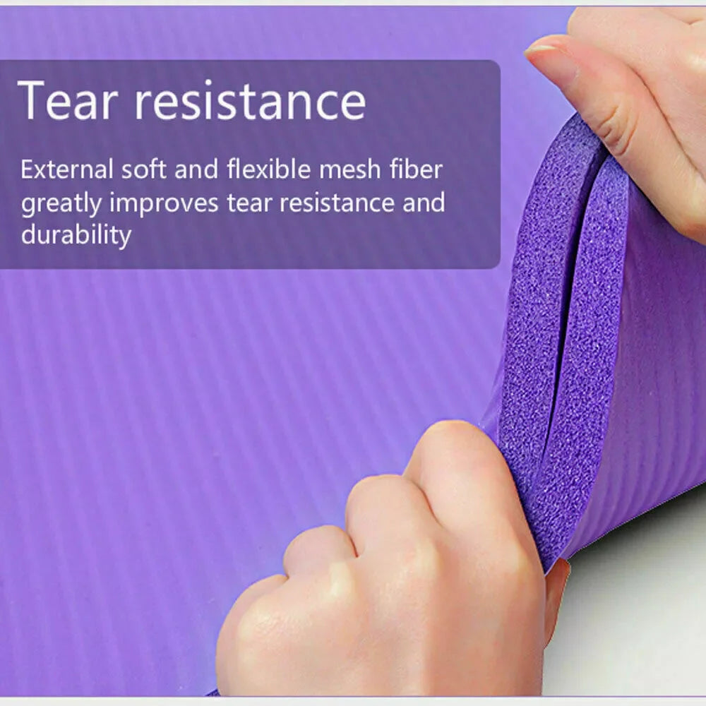 [EU STOCK]183*61*1cm Yoga Mat, Exercise Mat, NBR Sport Fitness Pilates Home Gym Fitness Cushion,Strap and Transport Bag