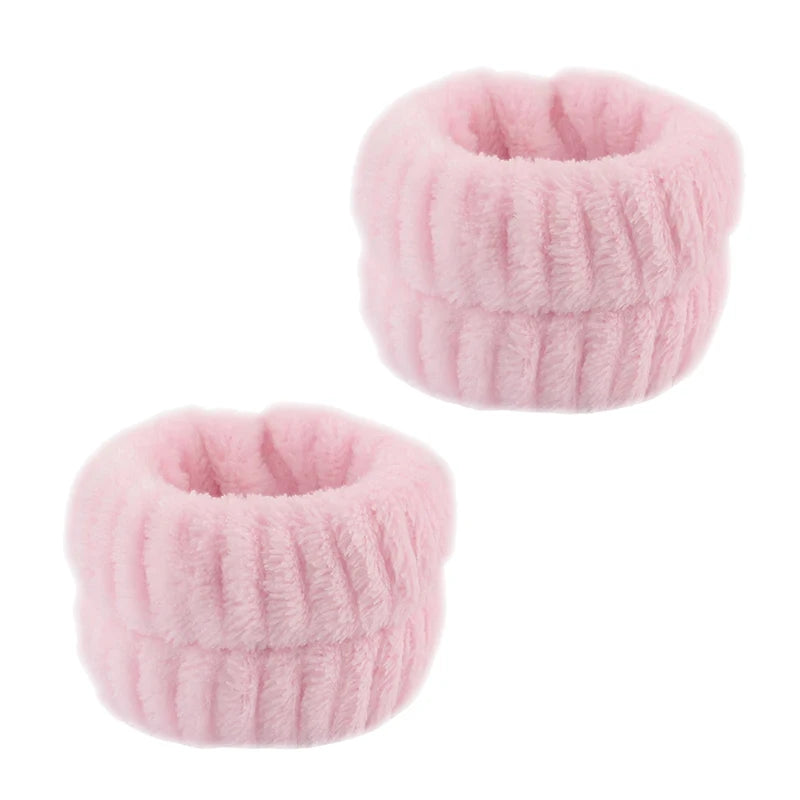 Cute Fashion Multifunctional Women's Face Washing Cuffs Waterproof Water Absorbent Wrist Cotton Velvet Hairband Hair Accessories