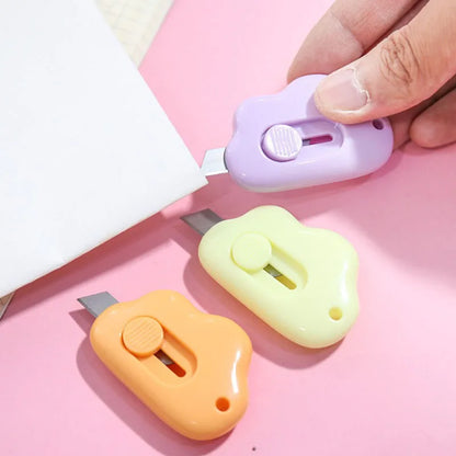 Mini Pocket Cloud Art Utility Knife Box Knife Paper Cutter Craft Wrapping Refillable Blade Stationery