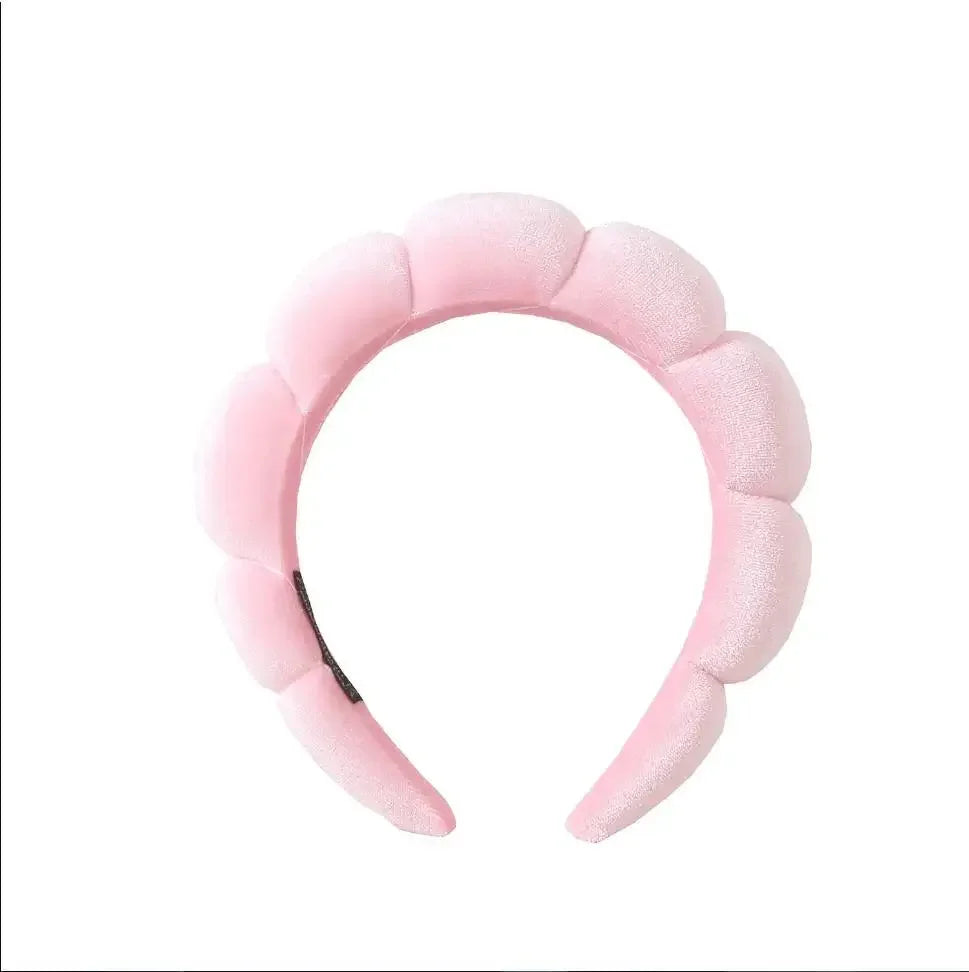 2025 Fashion Sponge Headband for Women Girls Puffy Hair Band Makeup Bubble Retro Terry Cloth Headbands Hair Accessories Headwear