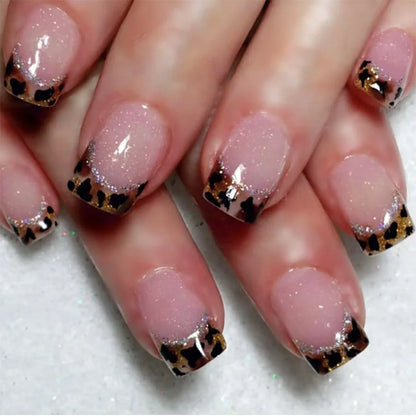 24pcs 3D Flower Press on Nails French Square False Nails Wearable Stick-on Nail Fake Nails Uñas Postizas Накладные Ногти 네일팁