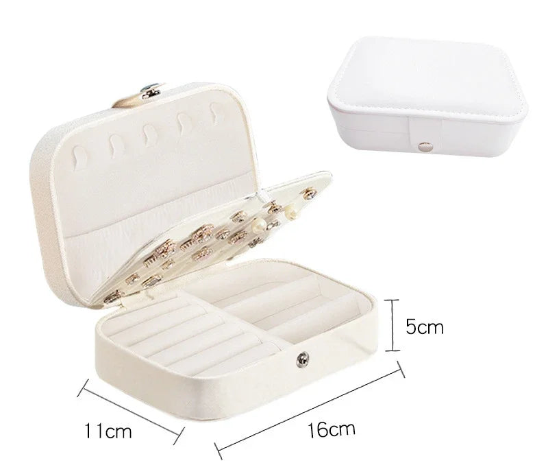 2025 Portable Jewelry Box Jewelry Organizer Display Travel Jewelry Case Boxes Button Leather Storage Zipper Jewelers