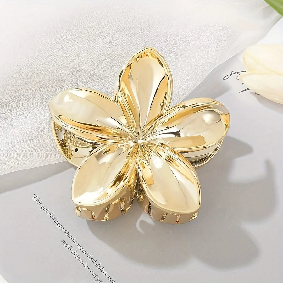 1pc Acrylic Flower Hair Claw, Elegant & Chic, Large Size, Floral Design, Versatile Hair Accessory for Half-Up Hairstyles