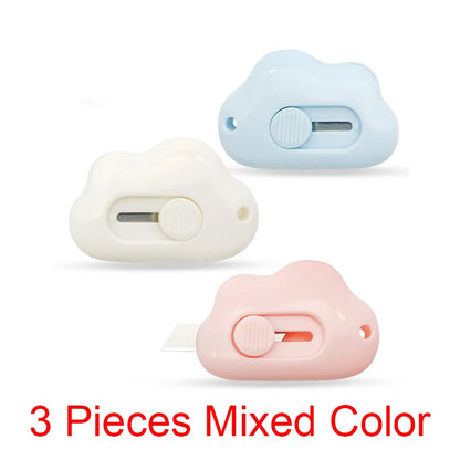 Mini Pocket Cloud Art Utility Knife Box Knife Paper Cutter Craft Wrapping Refillable Blade Stationery