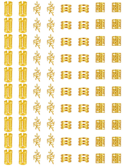 40/80PCS Elegant Hollow Out Hair Rings  For Women Girls DIY Hair Accessories Loc Hair Jewelry for Braids