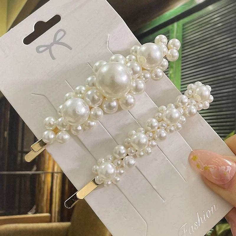 Simulated Pearl Hair Clips For Women Korean Women Hairpins Girl Geometric Hair Barrettes Fashion Hairgrip Hair Accessories