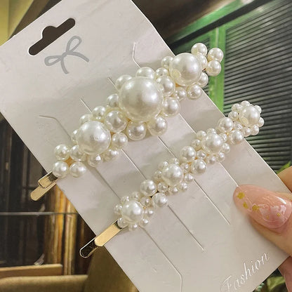 Simulated Pearl Hair Clips For Women Korean Women Hairpins Girl Geometric Hair Barrettes Fashion Hairgrip Hair Accessories