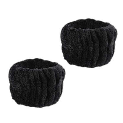 Cute Fashion Multifunctional Women's Face Washing Cuffs Waterproof Water Absorbent Wrist Cotton Velvet Hairband Hair Accessories