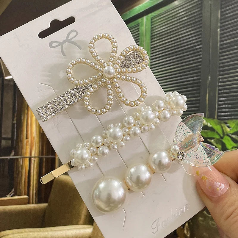 Simulated Pearl Hair Clips For Women Korean Women Hairpins Girl Geometric Hair Barrettes Fashion Hairgrip Hair Accessories