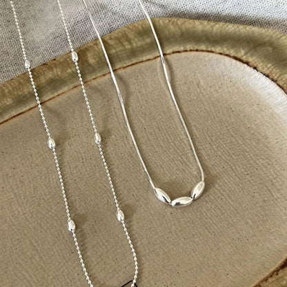 925 Sterling Silver Necklace Simple Style Charm Geometric Shape Pendant Choker Birthday Party Gift for Women Exquisite Jewelry