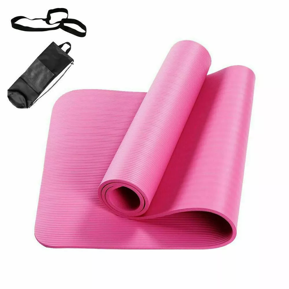 [EU STOCK]183*61*1cm Yoga Mat, Exercise Mat, NBR Sport Fitness Pilates Home Gym Fitness Cushion,Strap and Transport Bag