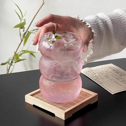 350/550ml Transparent Glass Cup Cold Coffee Cup With Straw Dessert Juice Milk Drinkware Mug Party Cocktail Glasses Teacup