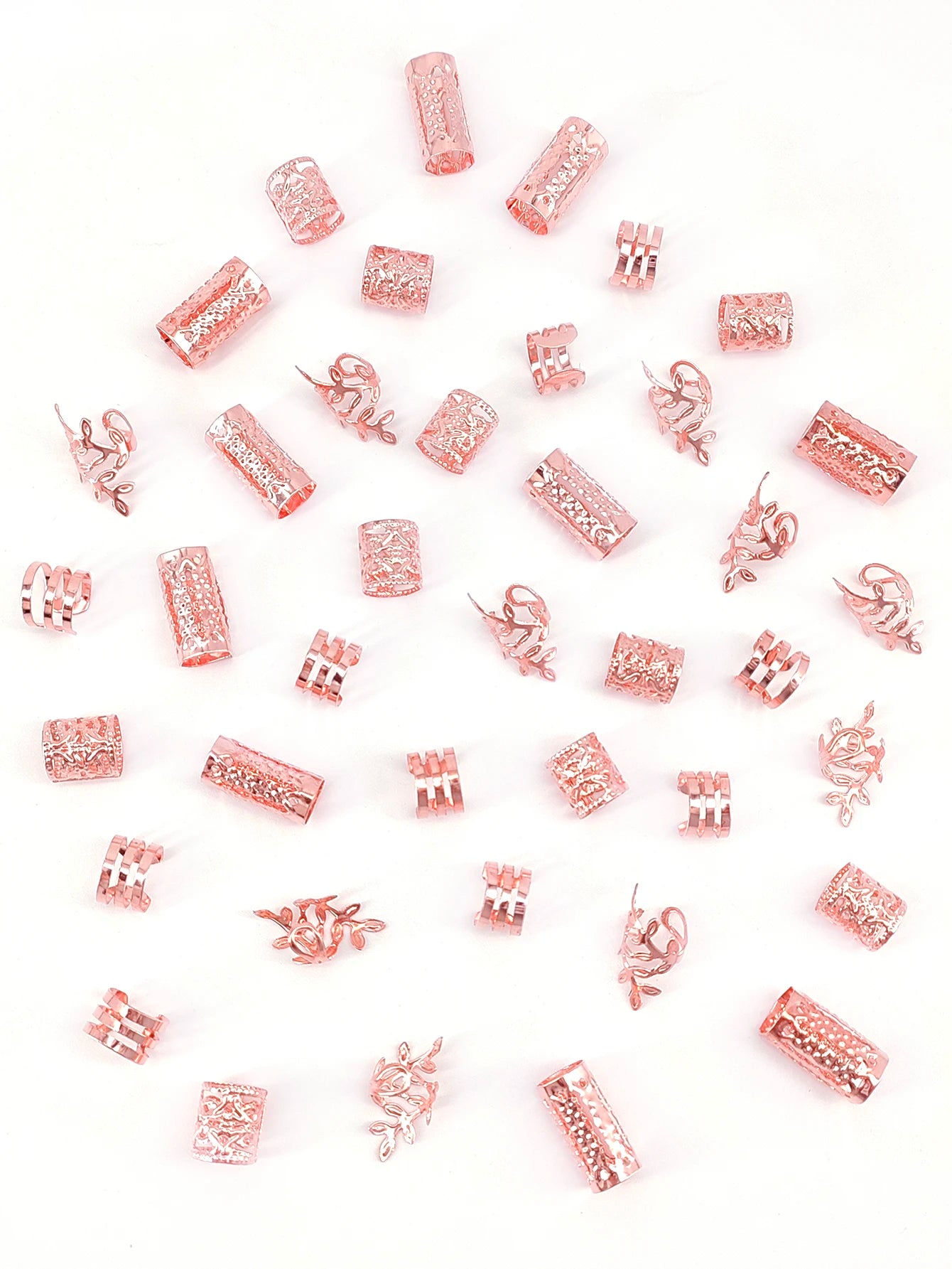 40/80PCS Elegant Hollow Out Hair Rings  For Women Girls DIY Hair Accessories Loc Hair Jewelry for Braids