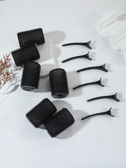 12pcs/set air bar curling iron tube self-adhesive magic roll and bangs hair clip curling styling tool