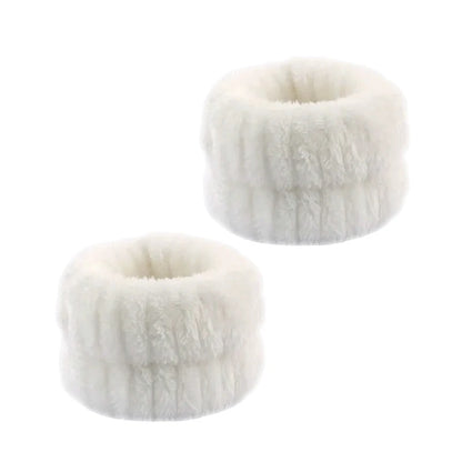 Cute Fashion Multifunctional Women's Face Washing Cuffs Waterproof Water Absorbent Wrist Cotton Velvet Hairband Hair Accessories