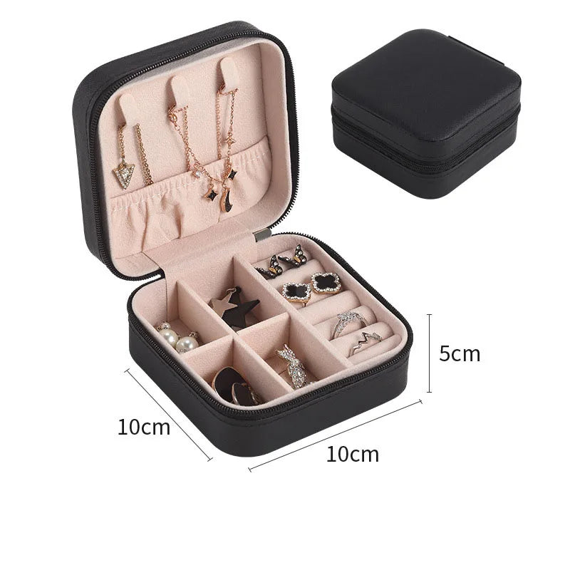 Simple ins macaroon jewelry box travel travel studs necklace ring jewelry box, portable