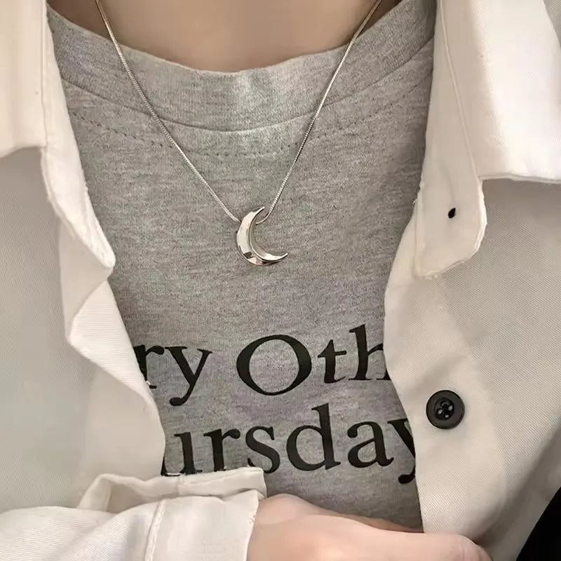 Kpop Y2K Trendy Star Moon Cross Silver Color Choker Chain Necklace Pendant Neck For Women Men Charm Grunge Punk Fashion Jewelry