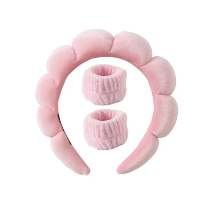 2025 Fashion Sponge Headband for Women Girls Puffy Hair Band Makeup Bubble Retro Terry Cloth Headbands Hair Accessories Headwear