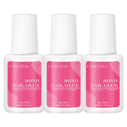 COSCELIA 10G Nail Glue False Nail Tips Glue Clear Color Nails Tools