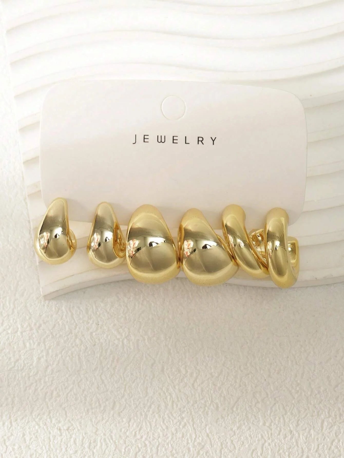 18 Pcs/Set Large C-Shape Teardrop Hoop Earrings for Women Fashion Gold Color Exaggerated Twist Earring Daily Wear Jewelry Gifts