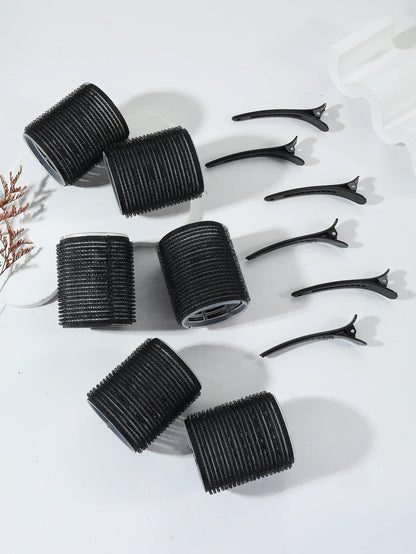 12pcs/set air bar curling iron tube self-adhesive magic roll and bangs hair clip curling styling tool