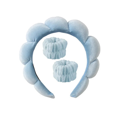 2025 Fashion Sponge Headband for Women Girls Puffy Hair Band Makeup Bubble Retro Terry Cloth Headbands Hair Accessories Headwear