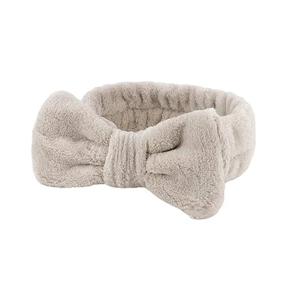 Cute Fashion Multifunctional Women's Face Washing Cuffs Waterproof Water Absorbent Wrist Cotton Velvet Hairband Hair Accessories